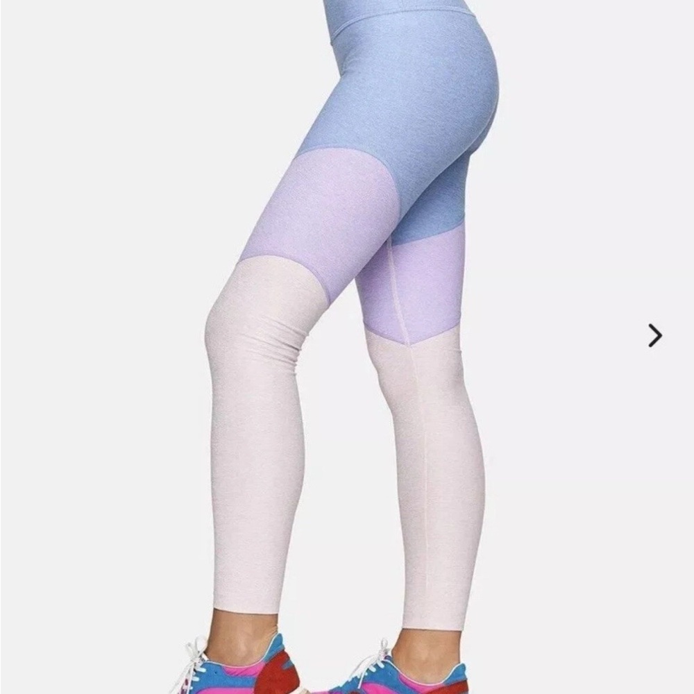 Outdoor Voices Tri-Color 7/8 Springs Leggings Lilac Lavender Dahlia Heathered M